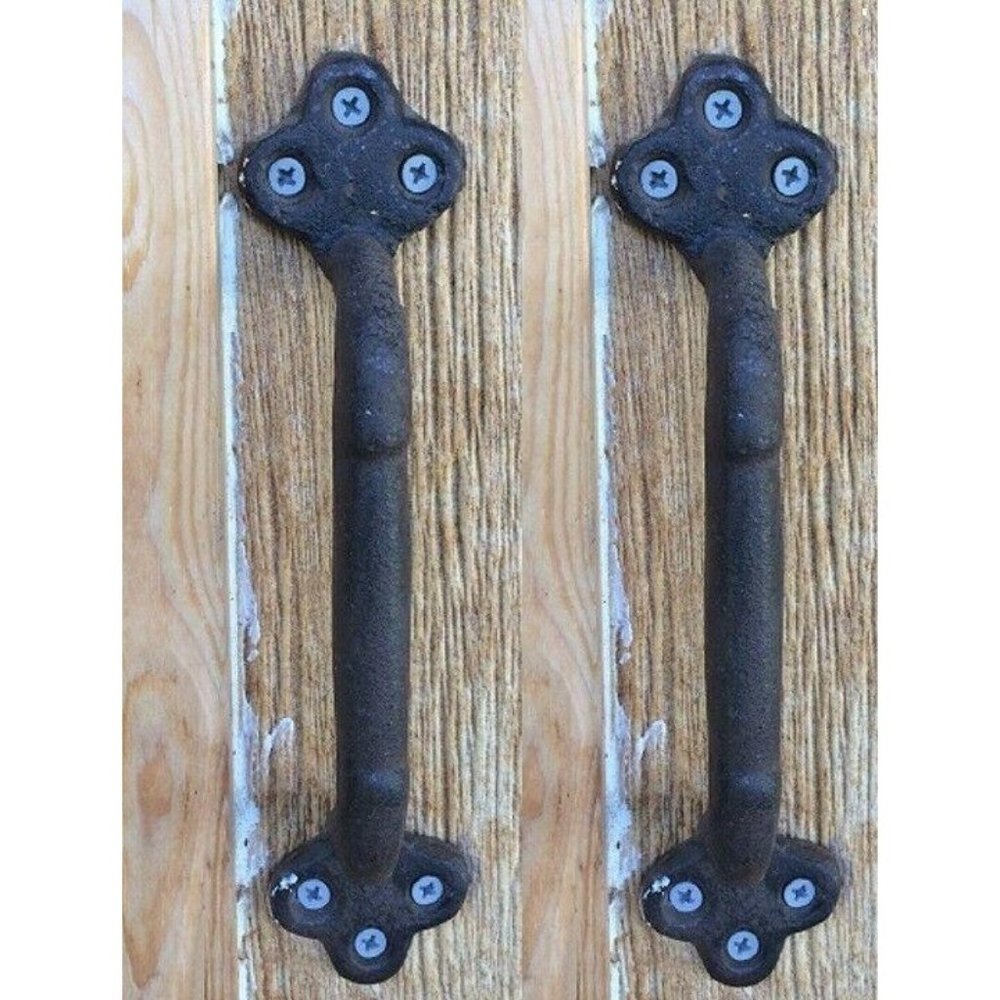 Two (2) Large 9" long 1 3/4"deep Cast Iron Gate Pulls Handles Two (2) 0170-05122